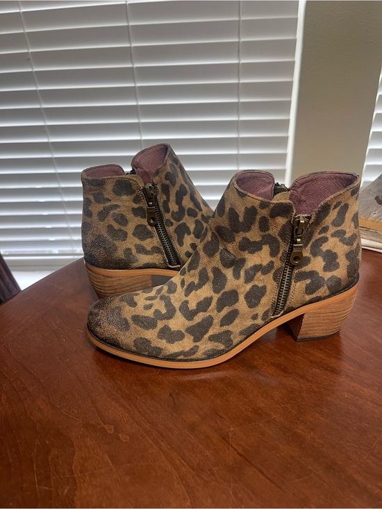 L&B Shoes - L&B Leopard Cheetah Suede Leather Ankle Boots Booties